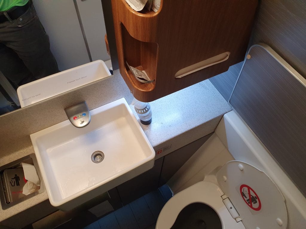 Flight review American Airlines Business class toilet