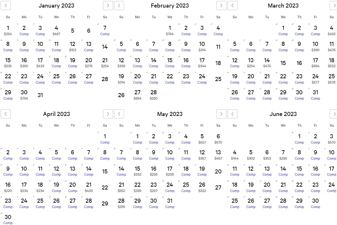 myVEGAS Complimentary One Night Hotel Room Calendar 2023 Premium