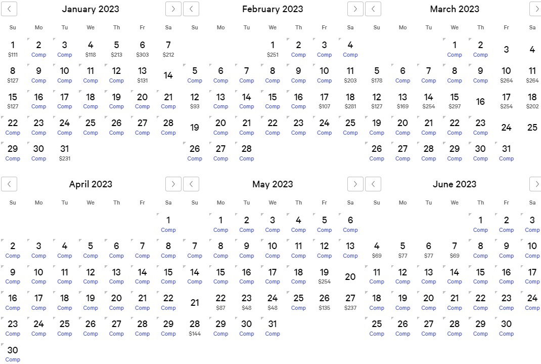 myVEGAS Complimentary One Night Hotel Room Calendar 2023 Premium