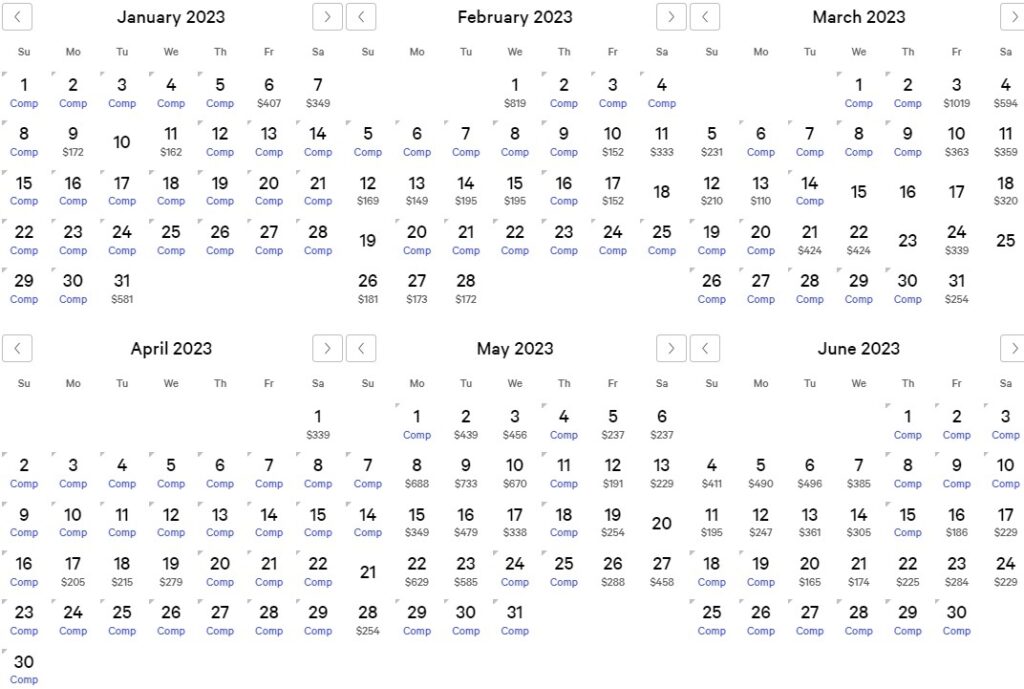 myVEGAS Complimentary One Night Hotel Room Calendar 2023