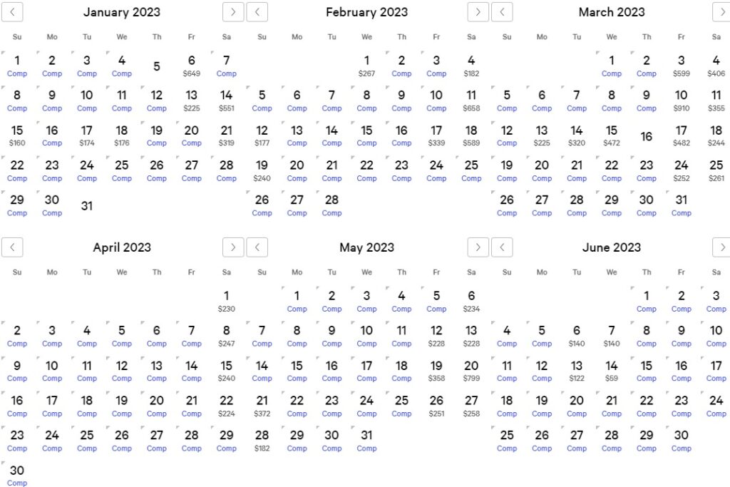 myVEGAS Complimentary One Night Hotel Room Calendar 2023 Premium