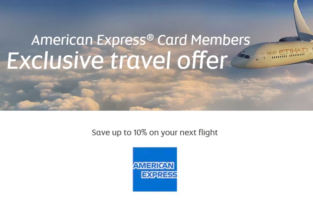 Get 10% off Etihad Airways flights with American Express