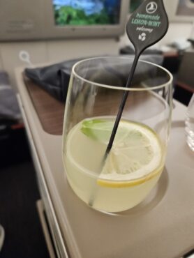 Turkish Airlines Business Class A330 review pre departure drink