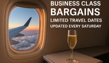 Business Class Bargains – Limited Travel Dates – Updated Every Saturday